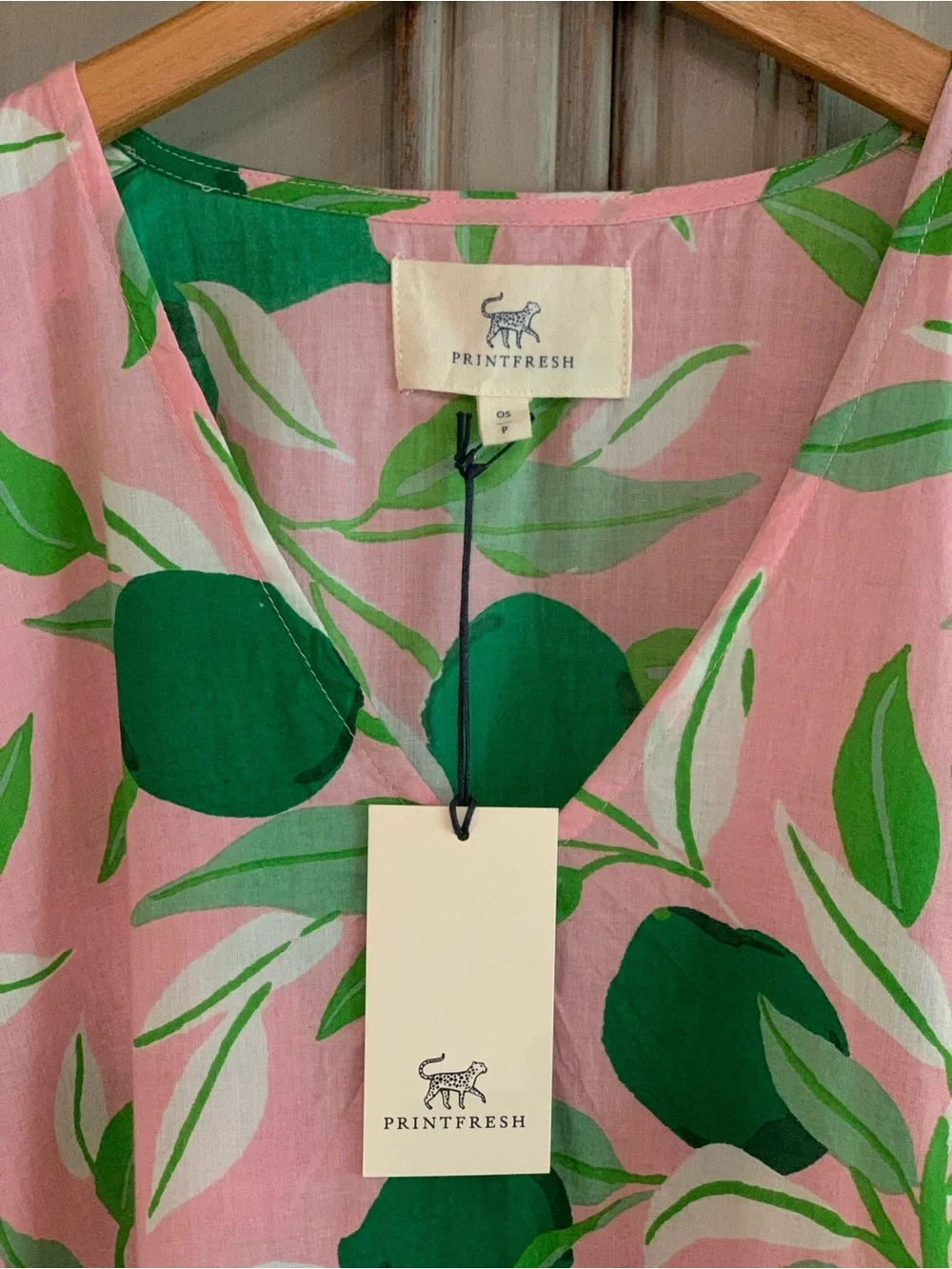 Print Fresh Lime Zest Organic Cotton Caftan OS P - Picture 6 of 15